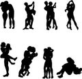 Man and Woman love and dance icons