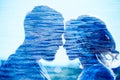 Man and woman love and hugs, close relationship and love, perfect couple double exposure photo. Couple in love on the background Royalty Free Stock Photo