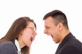 Man and woman with love problems yelling at each other Royalty Free Stock Photo