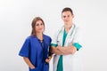Man and woman in medical uniform Royalty Free Stock Photo