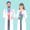 Man and Woman Medical Workers Characters Royalty Free Stock Photo