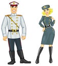 Man And Woman In Military Uniform