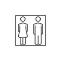 Man and Woman outline icon - vector WC or Toilet symbol Royalty Free Stock Photo