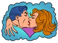 A man and a woman a passionate kiss Royalty Free Stock Photo