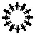 Man and woman pictogram icon sign. People round circle.