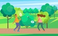 People Playing Badminton Vector Illustration Royalty Free Stock Photo