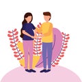 pregnancy and maternity scene flat Royalty Free Stock Photo