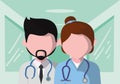 man and woman profession doctor