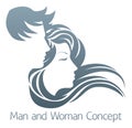 Man and Woman Profile Concept Royalty Free Stock Photo