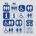 Man and Woman public access icons set Royalty Free Stock Photo