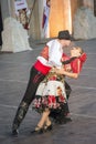 Dancers from the Republic of Serbia perform a gypsy dance at the XXI International Folklore Festival in the ancient Roman theater