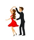 Man and woman, romantic couple dancing isolated