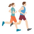 Man and woman running