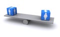 Man, woman and see-saw Royalty Free Stock Photo