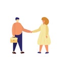 Man and Woman Shake Hands. Handshake Vector Illustration Royalty Free Stock Photo