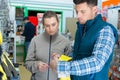 Man and woman shopping for diy tools Royalty Free Stock Photo