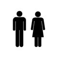 Man and woman sign vector icon in flat style Royalty Free Stock Photo