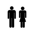 Man and woman sign vector icon in flat style Royalty Free Stock Photo