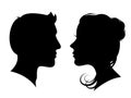 Man and woman silhouette face to face sign Ã¢â¬â vector Royalty Free Stock Photo