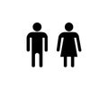 Man and woman silhouette logo design. WC toilet door plate symbols. Bathroom signs vector design and illustration.