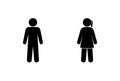 man and woman silhouettes, stick man figures, people pictogram