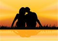 Man and woman siting Royalty Free Stock Photo