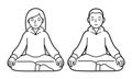 Man and woman sitting in meditation Royalty Free Stock Photo