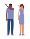 Man and woman sneezing vector design