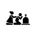 Man woman sorrow funeral dead icon. Element of pictogram death illustration Royalty Free Stock Photo