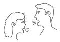 man and woman squabble and quarrel sign Royalty Free Stock Photo