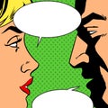 Man and woman talking comics retro style Royalty Free Stock Photo