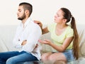 Man and woman talking stressfully Royalty Free Stock Photo