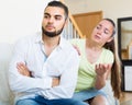 Man and woman talking stressfully Royalty Free Stock Photo