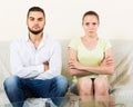 Man and woman talking stressfully Royalty Free Stock Photo