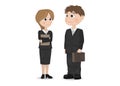 Man and woman talking Vector. Businessman, teacher or manager professions Vector. cartoon characters