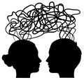 Man and woman thinking, idea concept