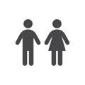 Man and woman toilet black vector icon