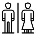 Man woman toilet icon, outline style Royalty Free Stock Photo