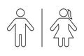 Man and woman toilet icon vector in line style. Male and female gender sign symbol Royalty Free Stock Photo