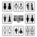 Man and Woman Toilet sign vector collection set design