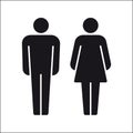 Man and Woman Toilet Symbols vector icons Royalty Free Stock Photo