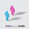 Man and woman toilet wc restroom sign isometric