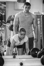 Man and woman trained in the gym