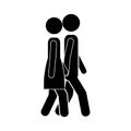 Man and woman walking icon Royalty Free Stock Photo