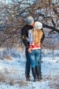 Man and woman walking in the park