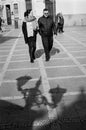 Couple Walking in Plaza del Socorro in Ronda, Spain