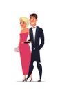 Man and woman wearing luxury outfits characters Royalty Free Stock Photo