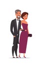 Man and woman wearing luxury outfits characters Royalty Free Stock Photo