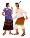 Man and woman, people in clothes, maya empire Royalty Free Stock Photo