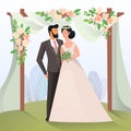Couple of mature man and woman having wedding